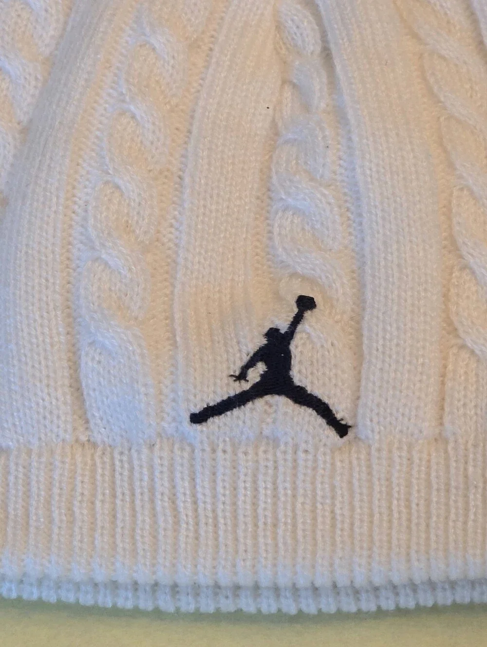 Nike Jordan Jumpman Beanie Cap Cable Knit Cream Unisex